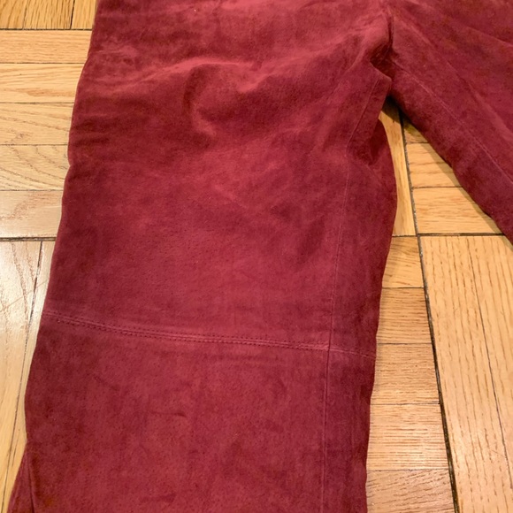 NWT Genuine suede Anthropologie burgundy red pants - Picture 11 of 14